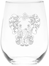 Elephant Stemless Wine Glass -