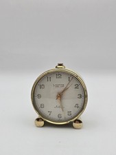 Vintage Looping Swiss 8 Day Antimagnetic Mechanical Alarm Clock 7 Jewel -Working