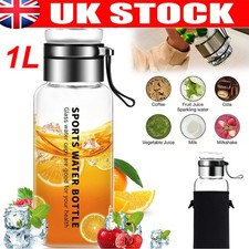 1000ml Glass Water Bottle High