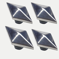 Lambretta Rear Frame Plugs - Alloy Diamond Shape & Nuts - Set of 4 - LI TV SX GP