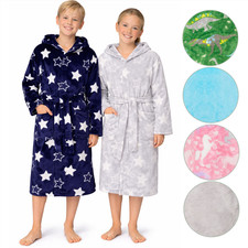 Kids Fleece Bathrobe Hooded