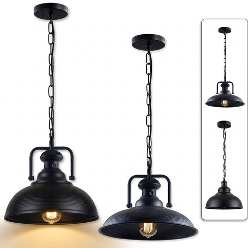 Black metal pendant - pendant, light