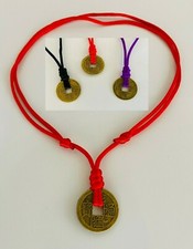 A Chinese Feng Shui Lucky Coin Charm  ( 23mm ) Pendant adjustable Necklace, Surf