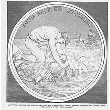 LIVERPOOL Shipwreck & Humane Society Medal Design - Antique Print 1848