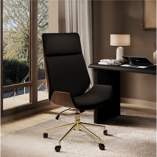 Black faux leather - black,