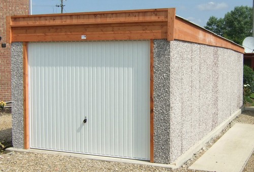 Concrete garage installed - concrete,
