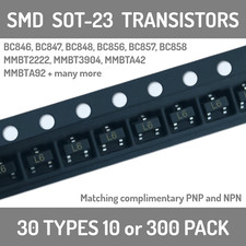 30 Types SOT-23 SMD Transistors, 10 pack or 300 pack of all types