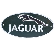 Large 35cm Jaguar Badge Logo Garage Wall Sign Cast Iron Man Cave British Car