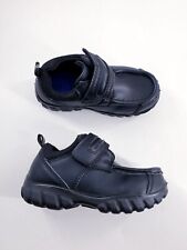 Matalan size 8 (25) boys black leather hook & loop school shoes