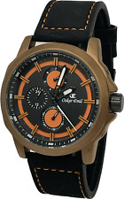 Oskar Emil Classic IMPALA Men Multifunction Calendar Watch Suede Leather ORANGE