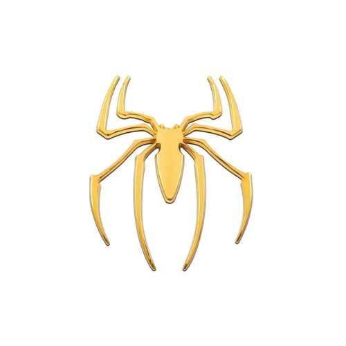 Chrome metal spider logo - 3d,