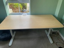 IKEA BEKANT maple veneer office desk, white legs, 160x80cm