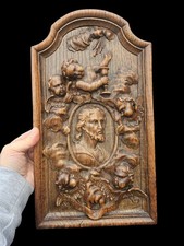 Antique 19thc bas relief wood