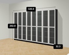 IKEA Black Billy Book Cases with White Glass Doors 5 Units - Good Condition