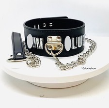 Bdsm collar leash set black