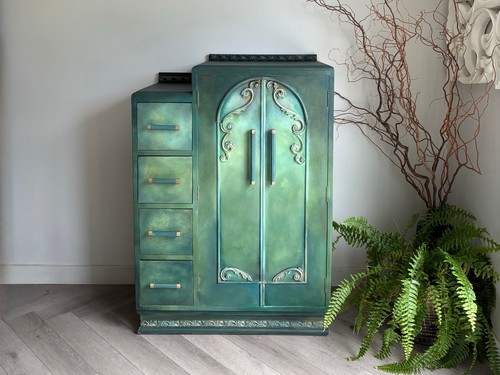 Compact oak wardrobe with - wardrobe,