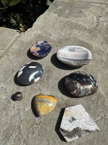 Crystal bundle agates sunset - crystal, agates,