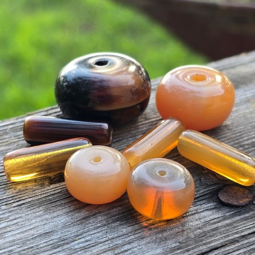Vintage german glass beads - glass,
