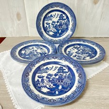 Vintage Broadhurst Willow Pattern Dinner Plate. 24cms / 9.5" Quantity Available