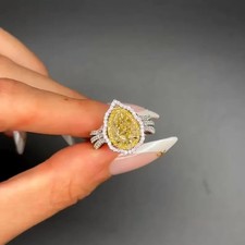 5.20Ct Pear Cut Natural Yellow
