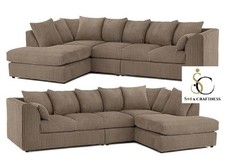 XL JUMBO CORD L- SHAPE CORNER SOFA SET LEFT / RIGHT HAND 4/5 SEATER UNIVERSAL