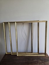 Set Of 3 Handpainted Gold Wood