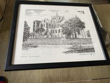 print Ripon Castle signed by