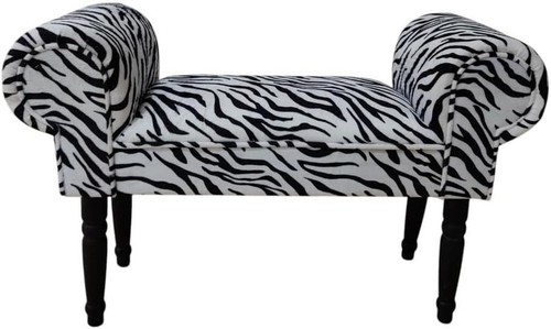 Zebra print velvet chaise - zebra,