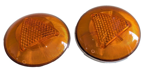 Pair vintage amber reflector - pair,