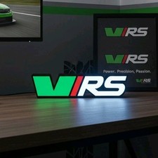 LED Light Box Sign Compatible Skoda VRS Bright White Garage Home Man Cave Decor