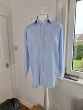 Jeff Banks London Mens Blue And White Classic Fit Long Sleeve Shirt Size 16.5"