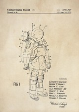 Patent Print - NASA/Apollo/Spacesuit/Astronaut - Vintage Poster Wall Art - A4