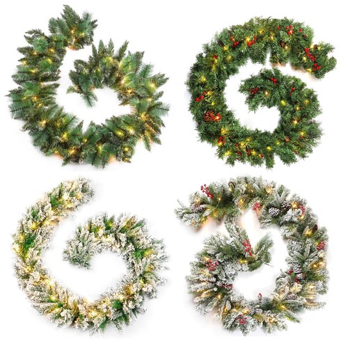 9ft christmas garland wreath - christmas,
