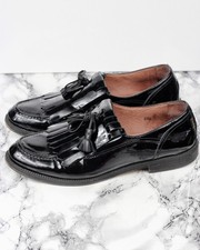 RUSSELL & BROMLEY Ghillie Black Patent Leather Loafers, Size UK 6.5 / EU 39.5