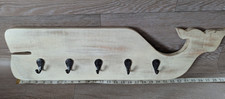 WOOD HAT COAT RACK WHALE HOOK