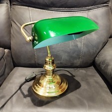 Bankers Desk Lamp Green Glass