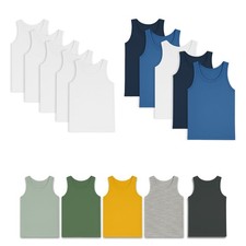 BOYS KIDS PACK OF 5 VESTS 100%