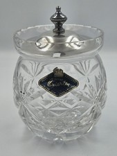 Royal Brierley Cut Glass Crystal Preserve Pot With John Turton EPNS Lid 