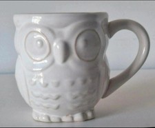 White Embossed 3D Owl Shaped