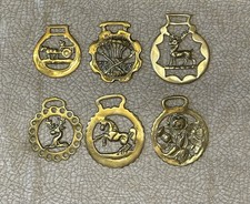 6 x Vintage Horse Brasses Stag