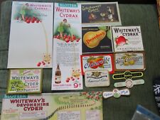 Cider - Whiteway's Devon -Cydrax & Peardrax Blotters, Labels etc  1950's?  x 13