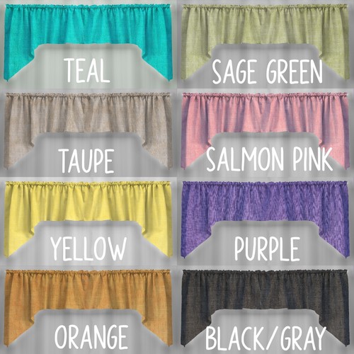 Faux burlap valances - faux,