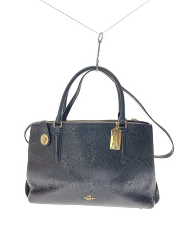 Coach handbag leather blk - leather,