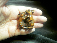 Hand Carved wood netsuke Mice
