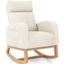 Beige Chenille Upholstered