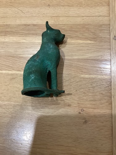 Bronze cat statue very old - cat,