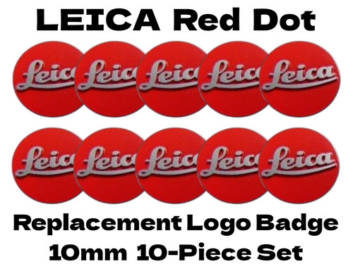 Leica logo badge red - logo, 10-piece