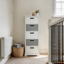 5 Drawer Chest Tallboy White
