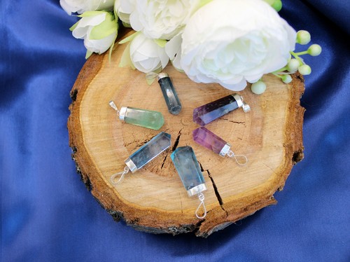 Natural fluorite pendant - natural, or