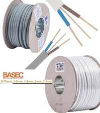 2 Core TWIN AND EARTH CABLE LIGHTING ELECTRIC SOCKET WIRE WIRING 1mm to 10mm UK